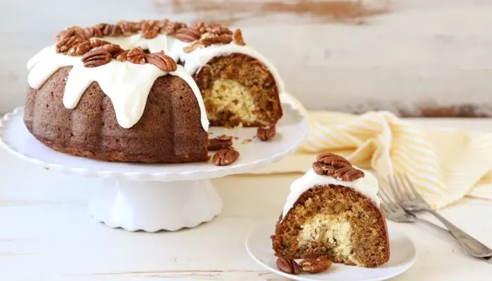 carrot bundt cake with cream cheese filling