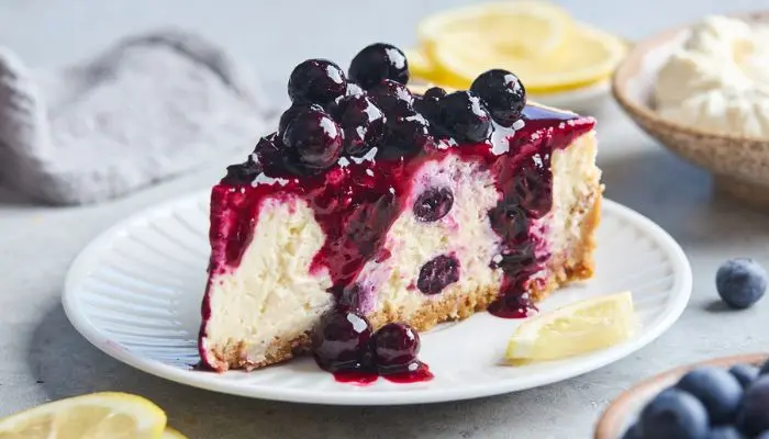 Blueberry and Lemon Baked Cheesecake