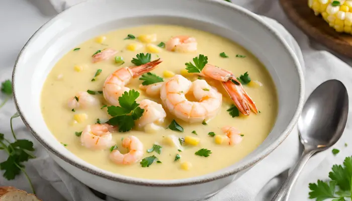 Best Creamy Potato Corn Soup with Shrimp