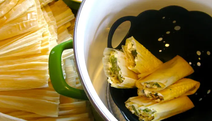 Best Poblano Pepper Chicken Tamale Stack