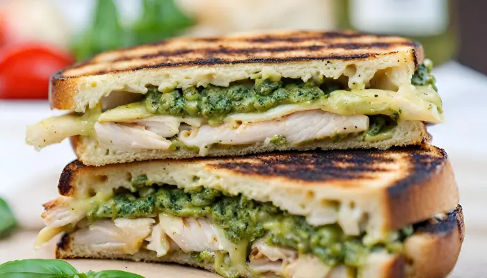 Easy Chicken Pesto Panini Sandwiches