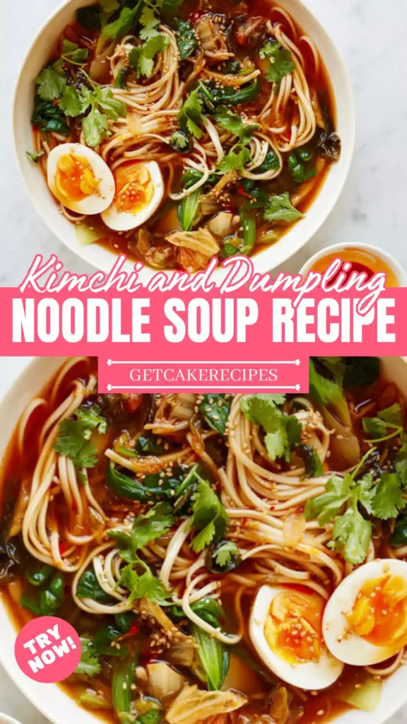 Kimchi and Dumpling Noodle Soup Recipe