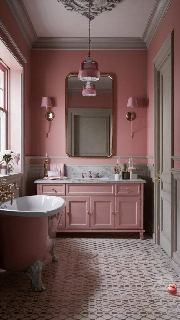 Soft Blush Pink Bathroom Color