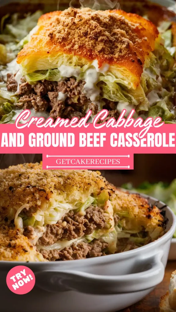 Creamed Cabbage And Ground Beef Casserole