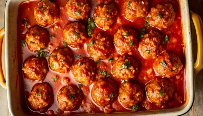 Easy Baked Porcupine Meatballs