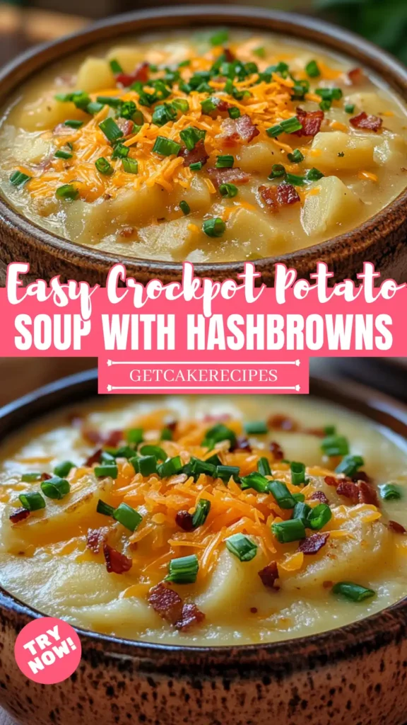 Easy Crockpot Potato Soup with HashBrowns