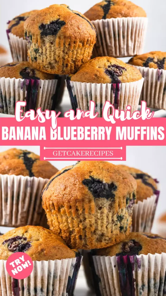 Easy and Quick Banana Blueberry Muffins