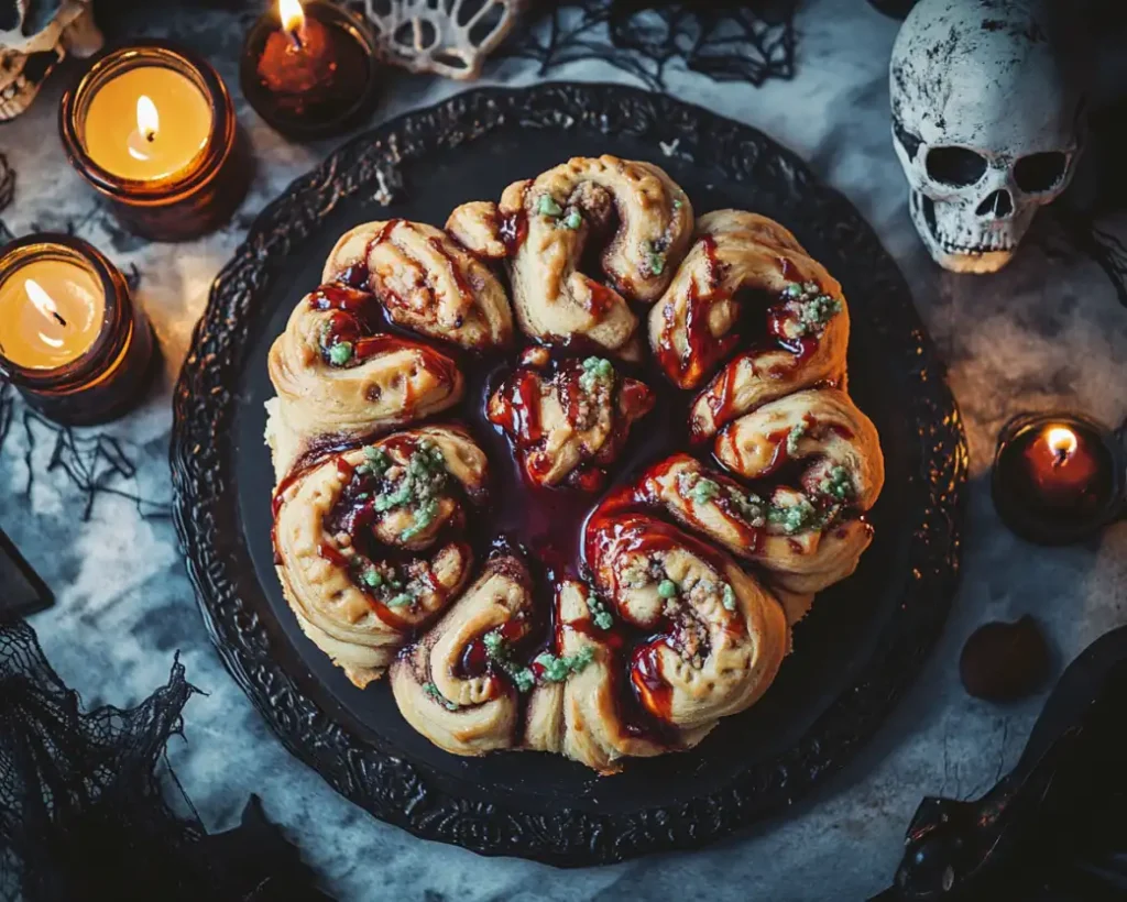 Zombie Guts Halloween Cinnamon Rolls