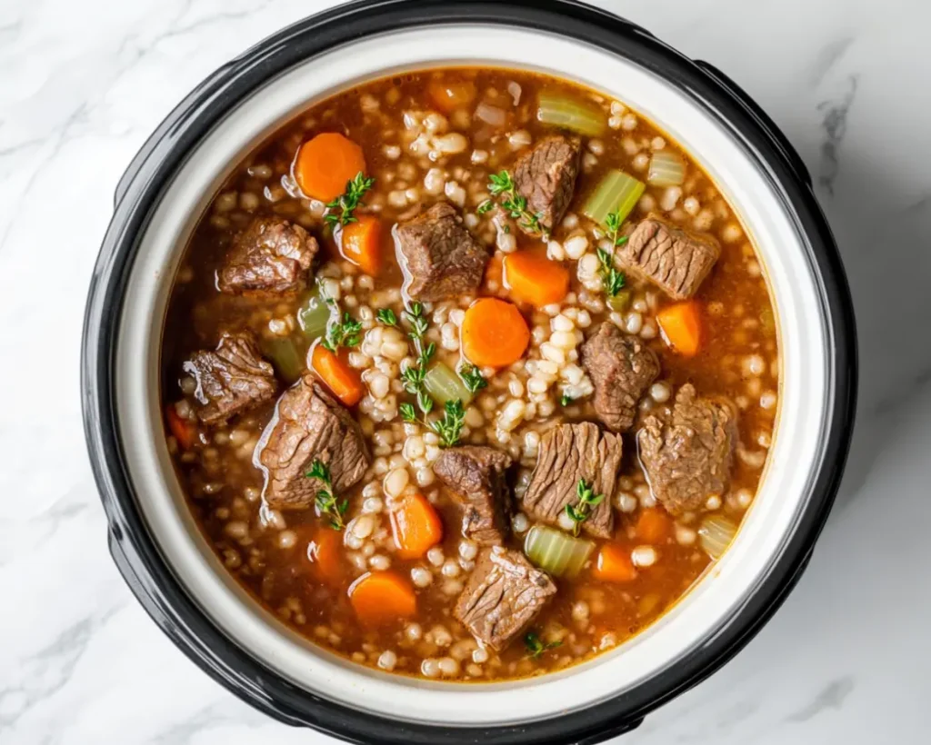 Slow Cooker Beef and Barley Soup