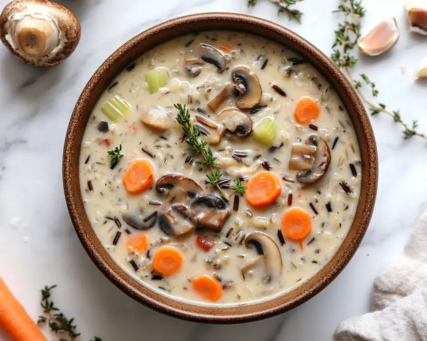 Crockpot Wild Rice and Mushroom Soup