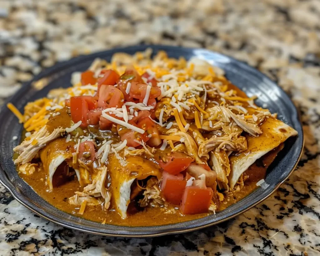 Chicken Enchiladas With Brown Sauce