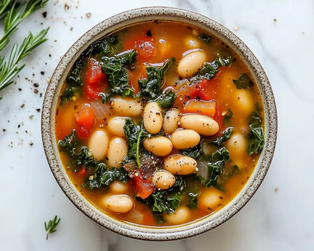 Slow Cooker Tuscan White Bean Soup