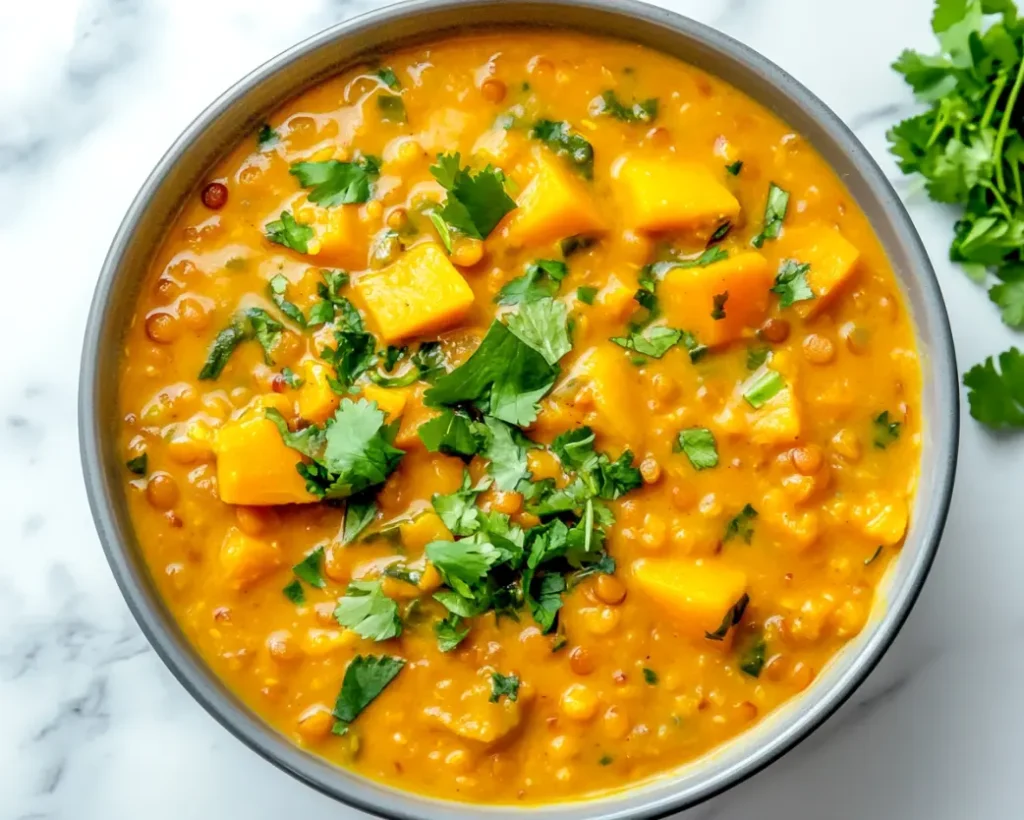 Crockpot Butternut Squash and Lentil Curry