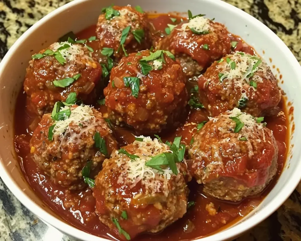 Slow Cooker Meatballs in Marinara