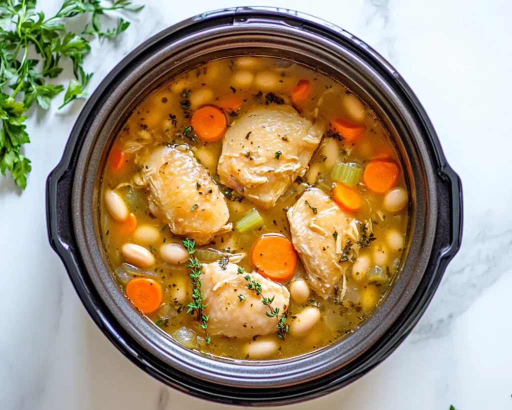 Slow Cooker Chicken and White Bean Stew