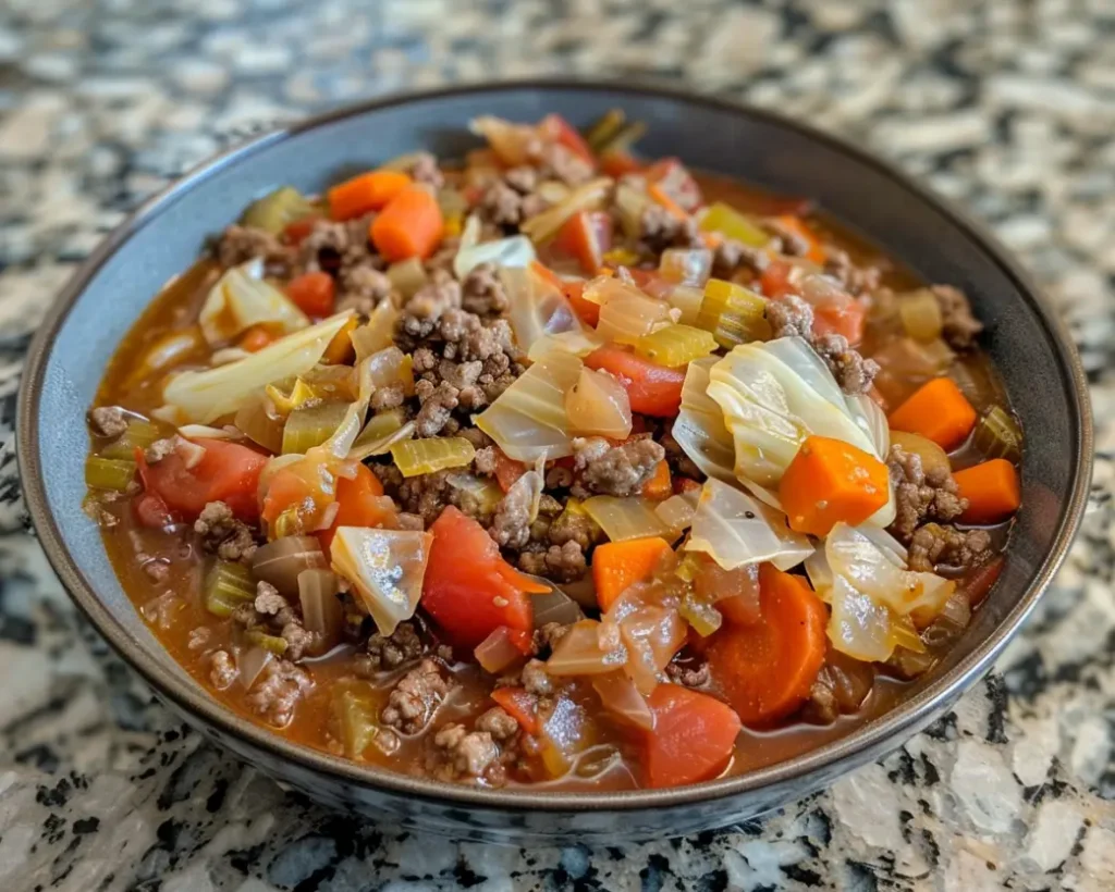 Slow Cooker Ground Beef and Cabbage Stew