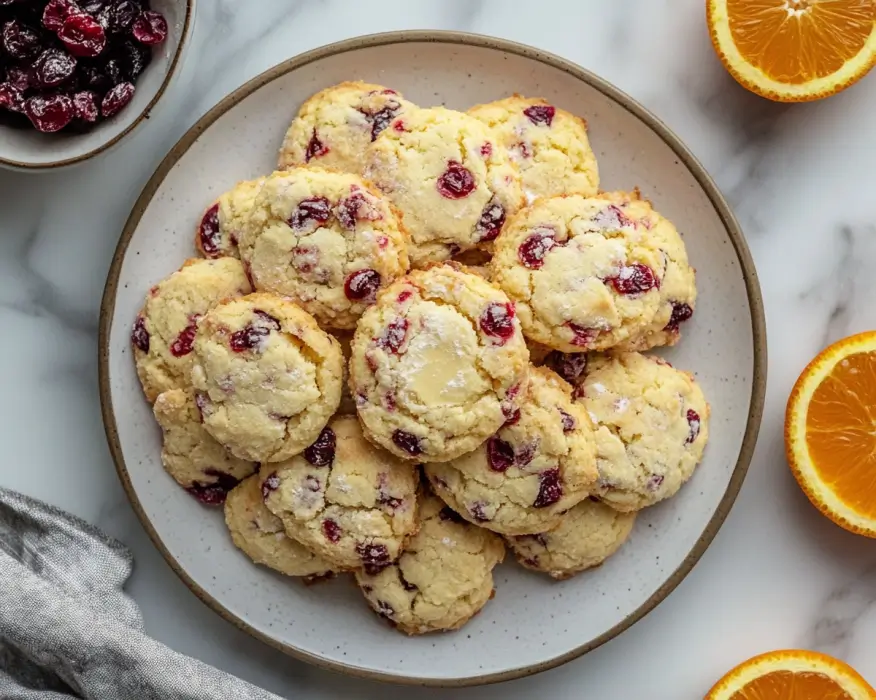 Cranberry Orange Shortbread Cookies