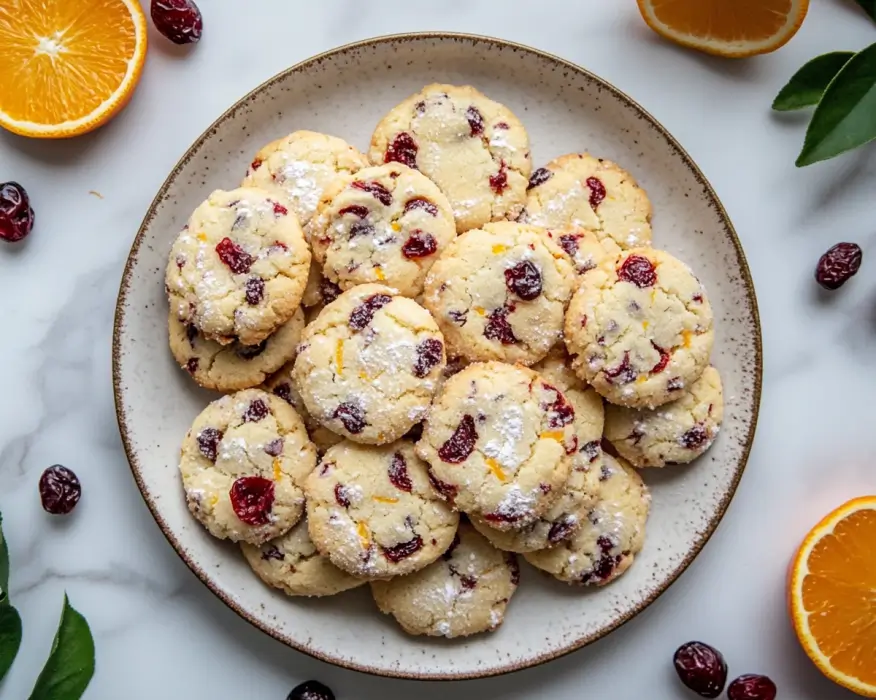 Cranberry Orange Shortbread Cookies