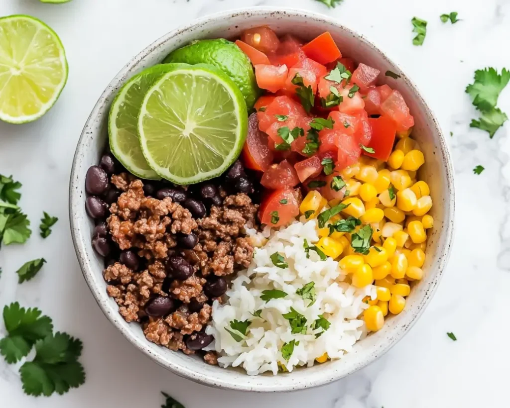 Crockpot Beef Burrito Bowls