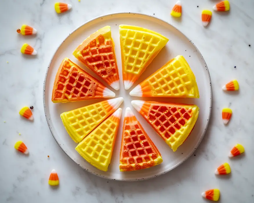 Halloween Candy Corn Waffles