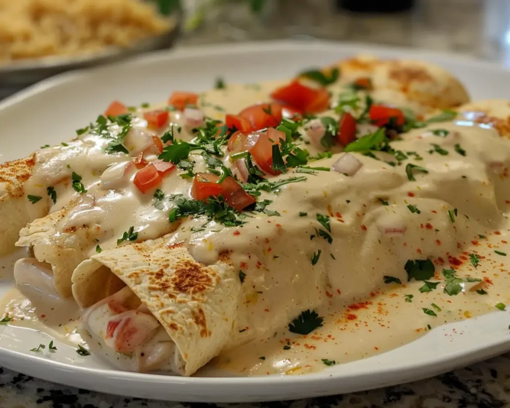 Chicken Enchiladas With Alfredo Sauce