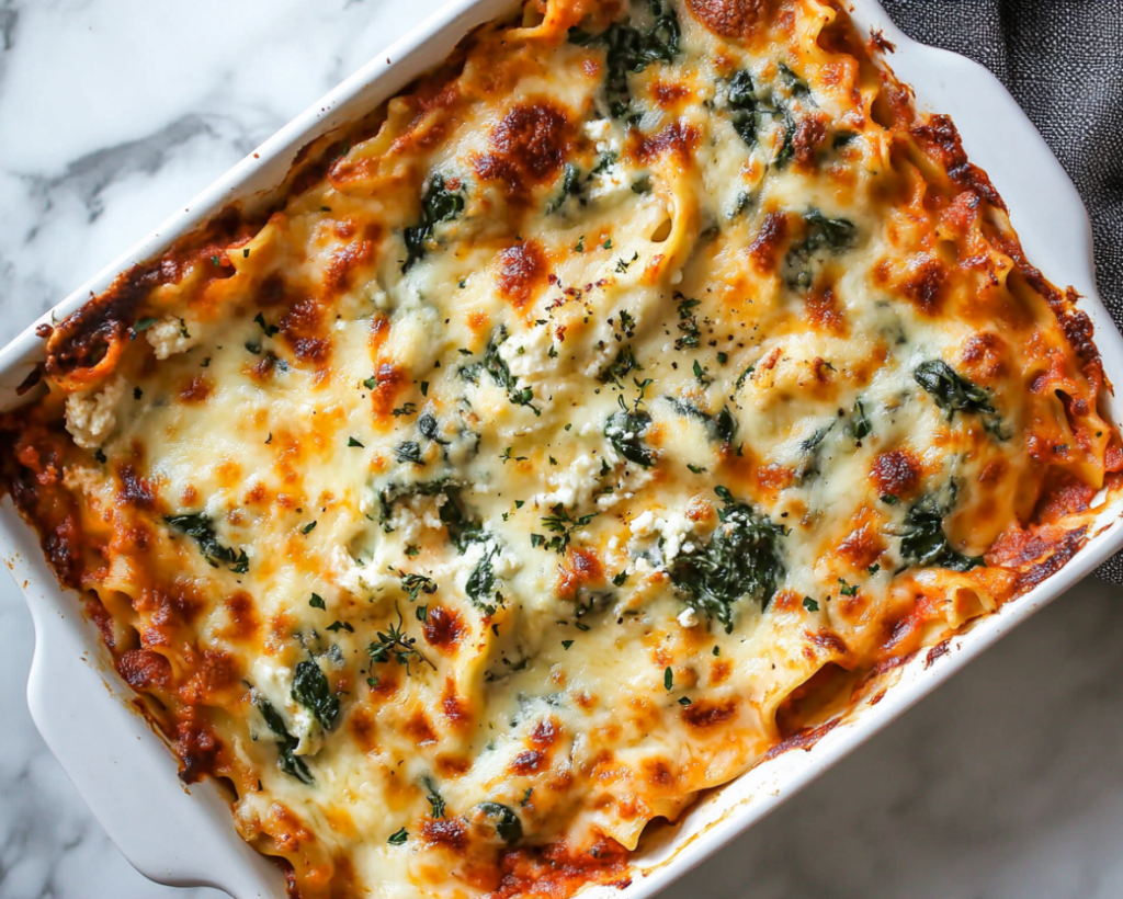 Spinach and Ricotta Lasagna Casserole