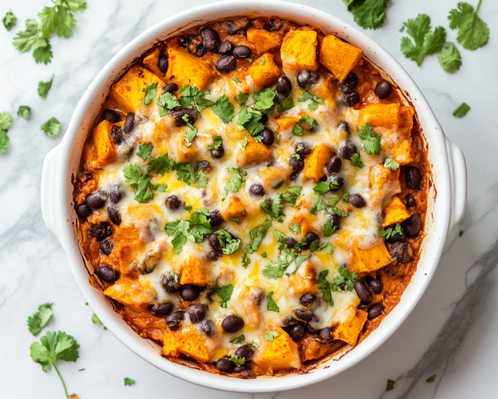 Sweet Potato and Black Bean Enchilada Casserole