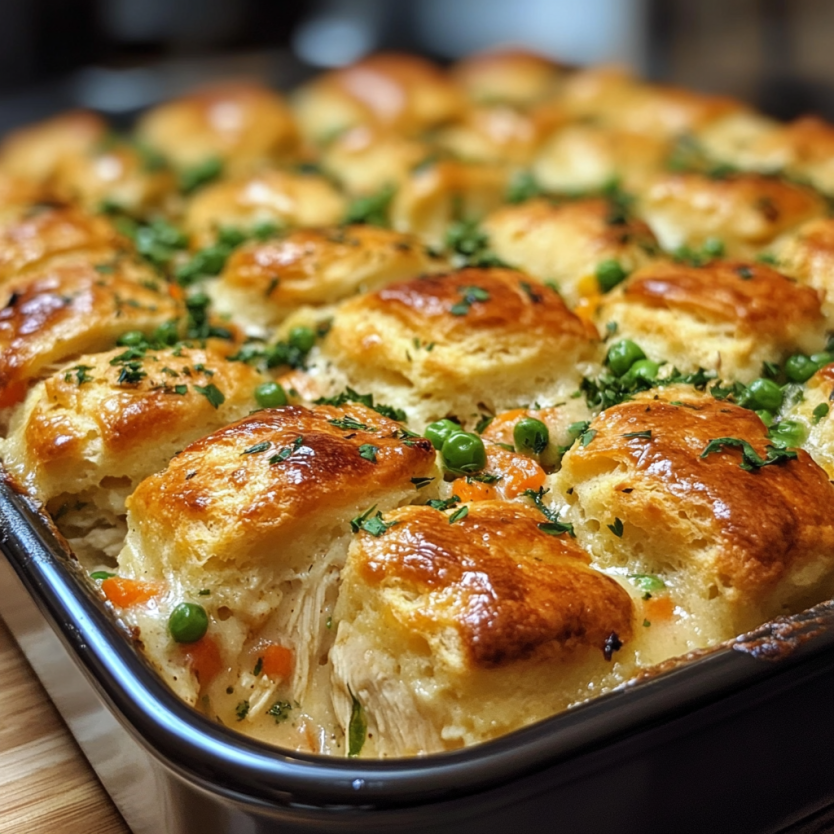 The Best Chicken Biscuit Casserole