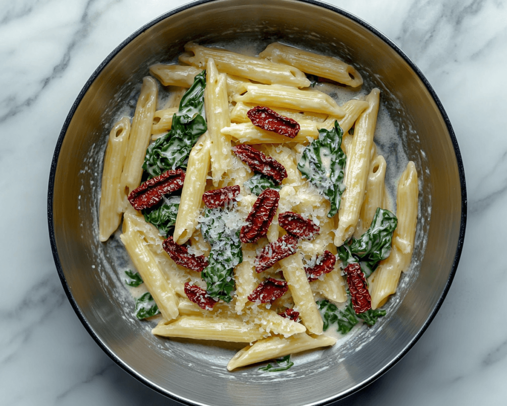 Sun-Dried Tomato and Spinach Pasta