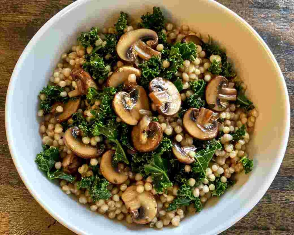 Warm Barley Salad with Mushrooms and Kale