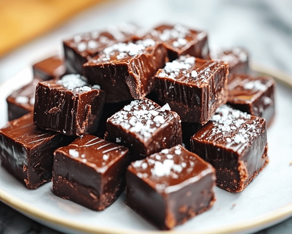 Salted Dark Chocolate Bourbon Fudge