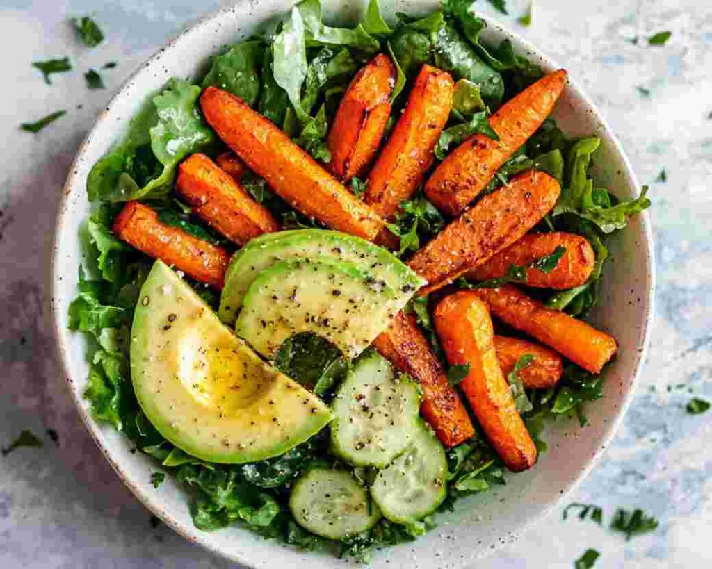 Roasted Carrot and Avocado Salad