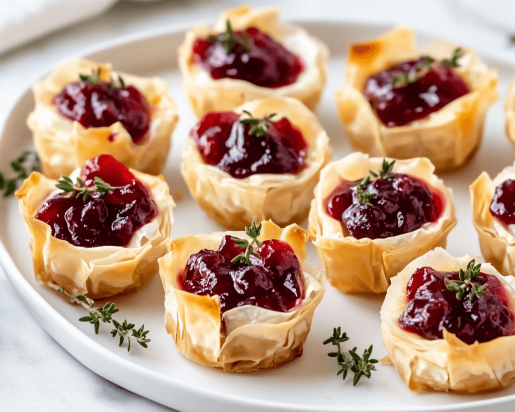 Brie and Cranberry Phyllo Cups