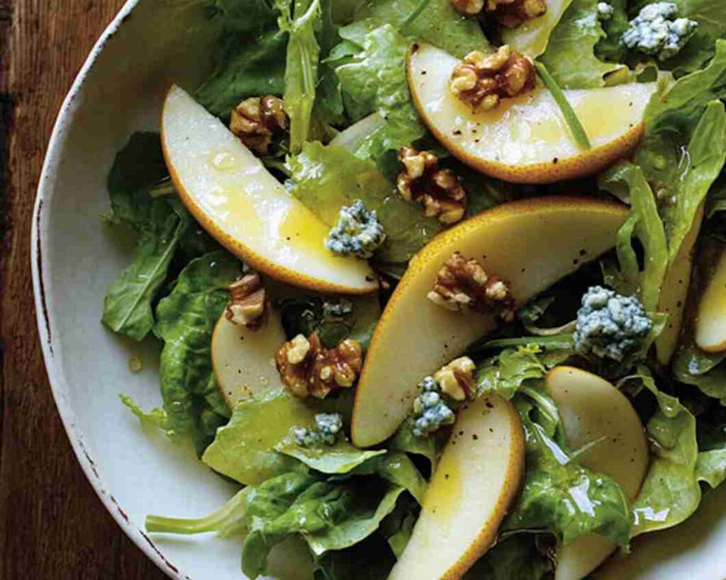 Pear, Blue Cheese, and Walnut Salad