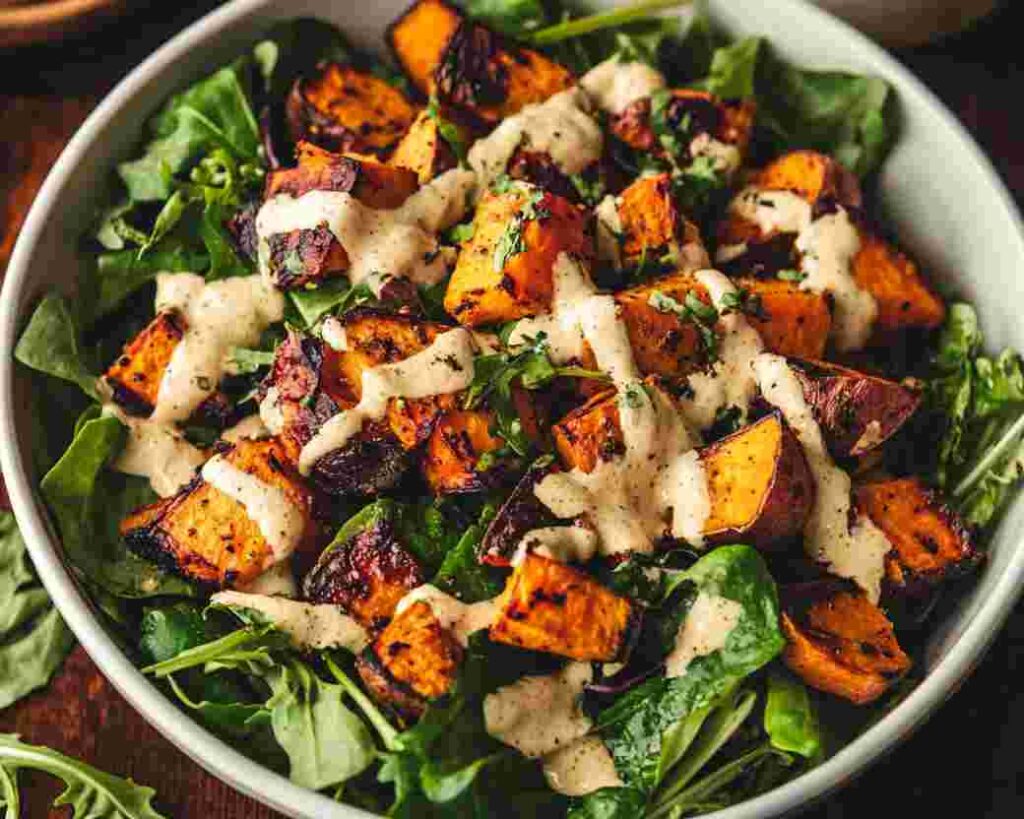 Roasted Root Vegetable Salad with Tahini Dressing