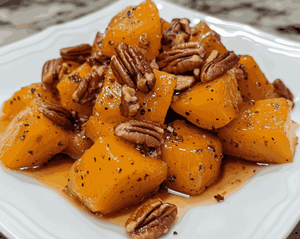 Maple Roasted Butternut Squash with Pecans