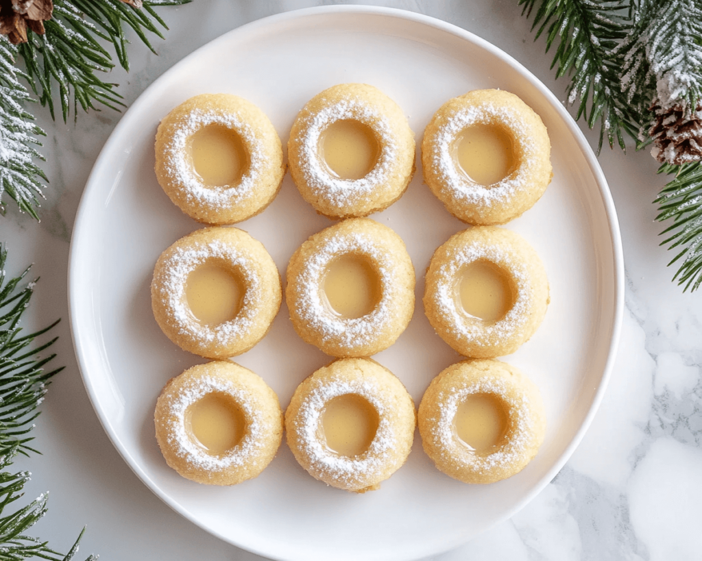 Eggnog Thumbprint Cookies