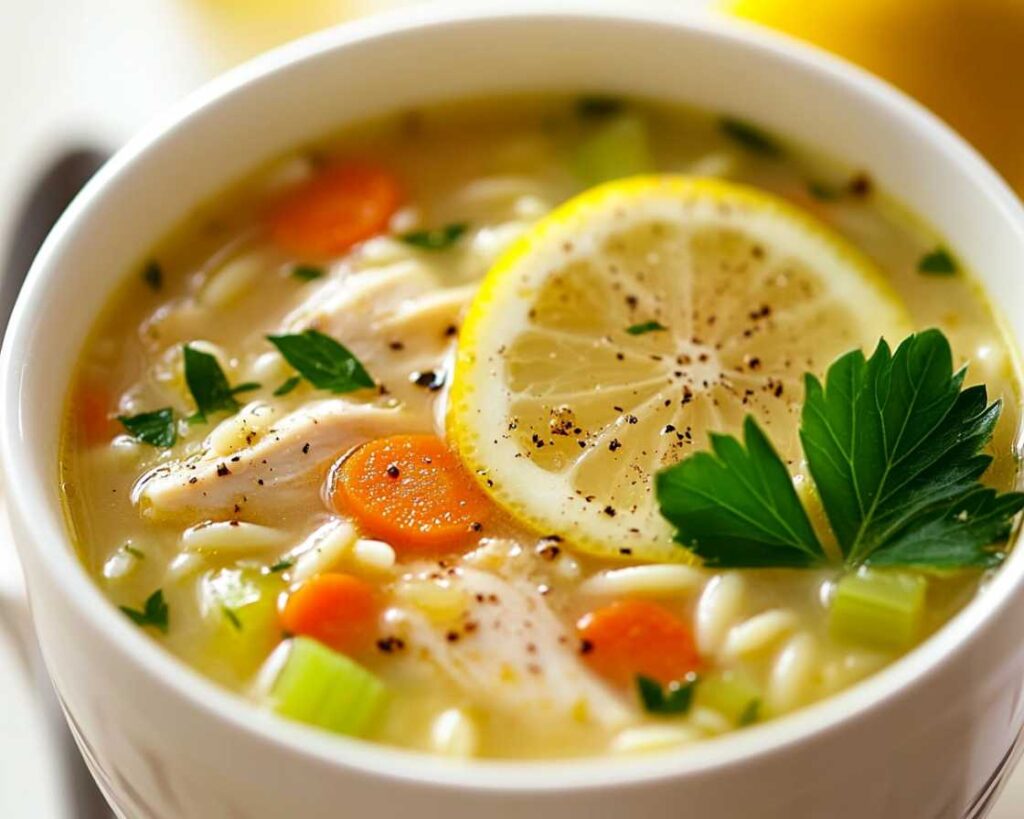 Lemon Chicken Orzo Soup