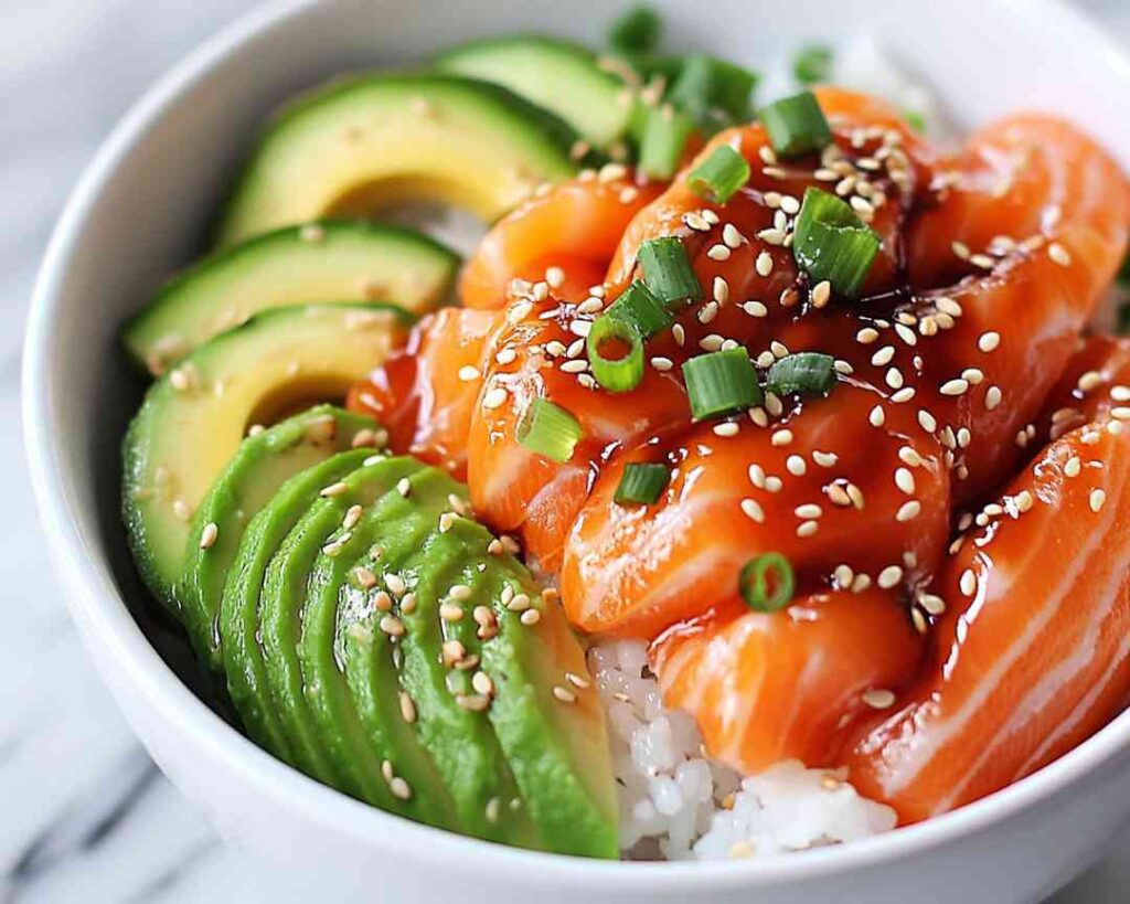 Miso Soy Salmon Sashimi Bowl