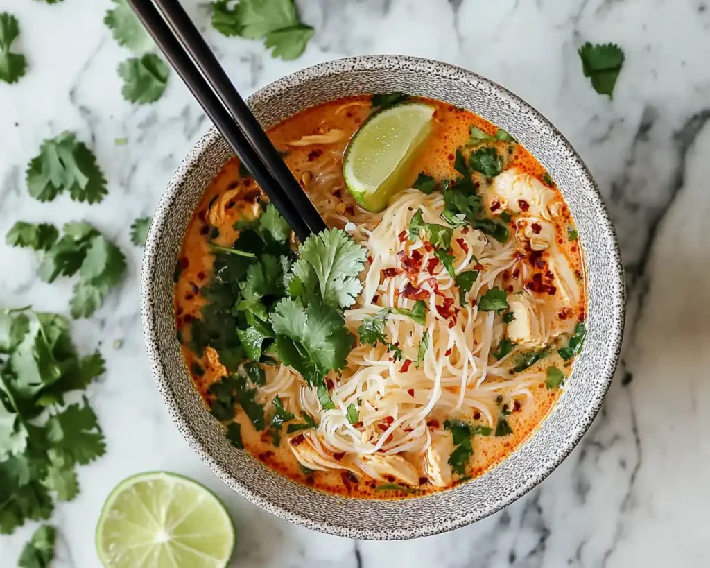 Thai Red Chicken Curry Noodle Soup Recipe