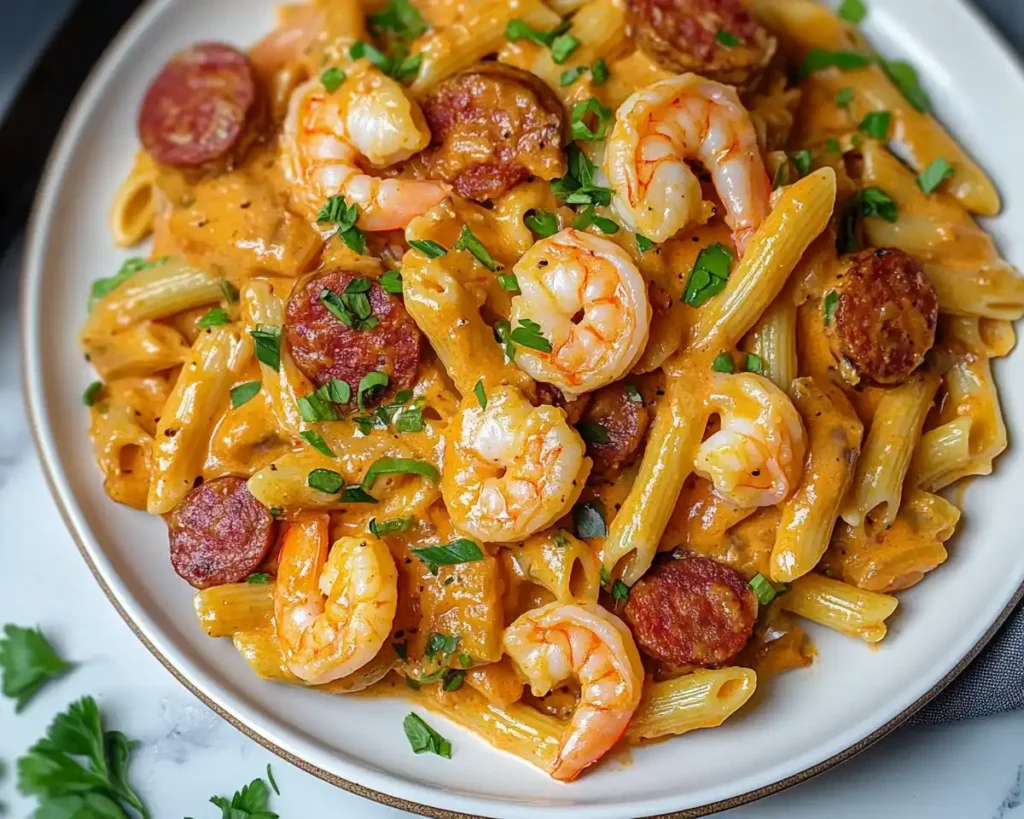 Creamy Cajun Shrimp Pasta with Sausage