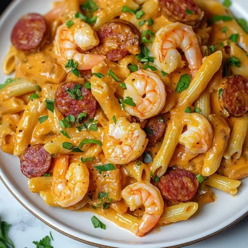 Creamy Cajun Shrimp Pasta with Sausage