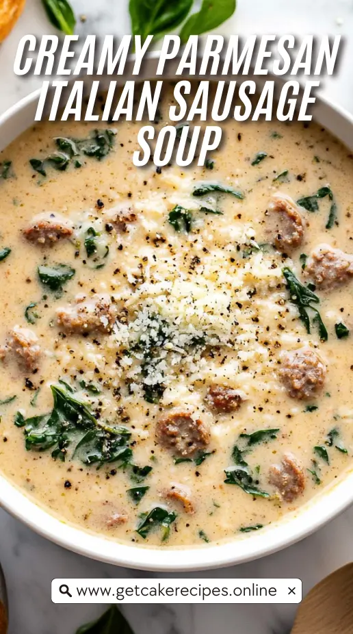 Creamy Parmesan Italian Sausage Soup