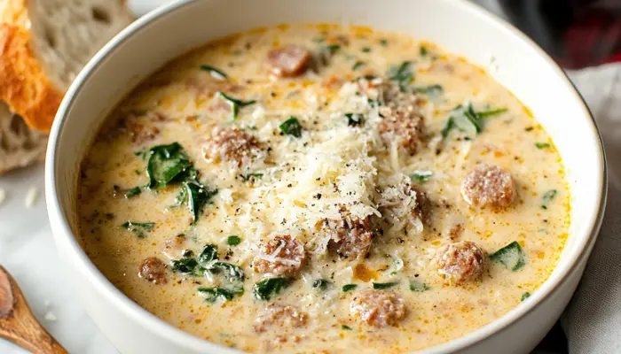 Creamy Parmesan Italian Sausage Soup