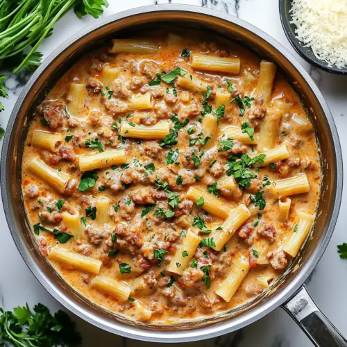 The Best Creamy italian Sausage Rigatoni pasta