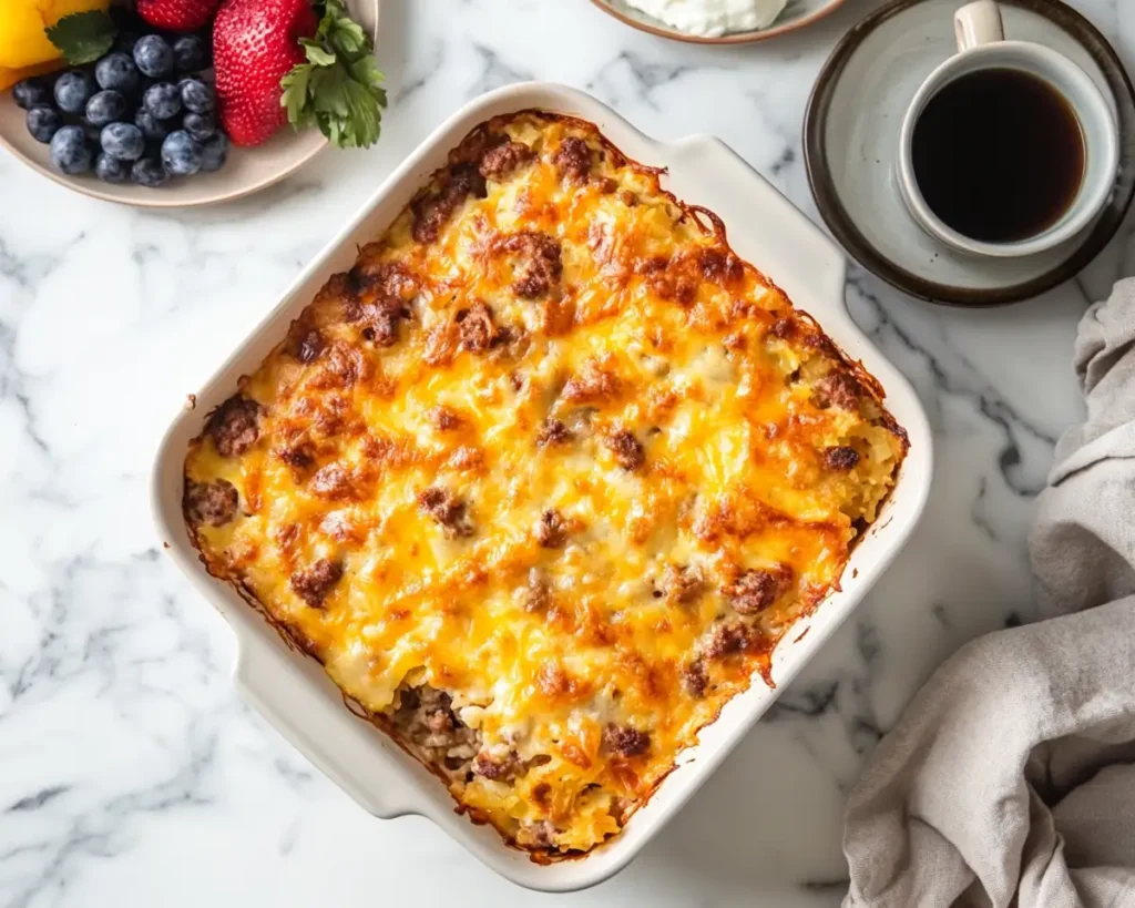 Sausage Hash Brown Breakfast Casserole