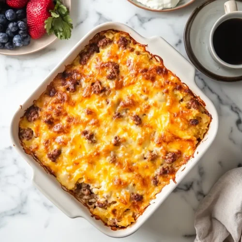 Sausage Hash Brown Breakfast Casserole