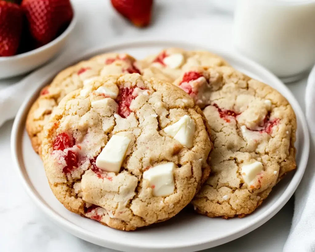 Strawberry White Chocolate Chip Cookies