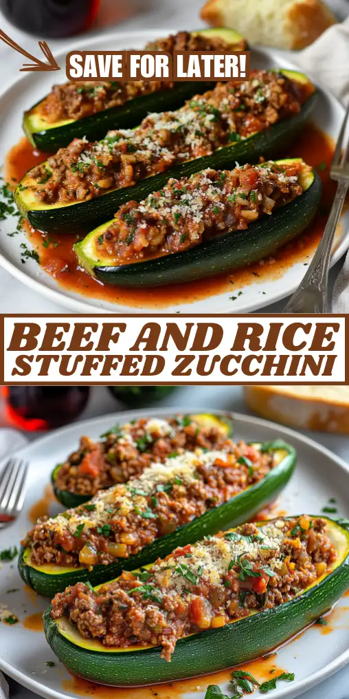 Beef and Rice Stuffed Zucchini Recipe