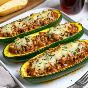 Beef and Rice Stuffed Zucchini Recipe